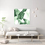 Wall Art 70cmx70cm Tropical Leaves Square Size White Frame Canvas - Home & Garden > Wall Art