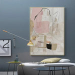 Wall Art 80cmx120cm Abstract Pink Gold Frame Canvas - Home & Garden > Wall Art
