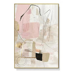 Wall Art 80cmx120cm Abstract Pink Gold Frame Canvas - Home & Garden > Wall Art