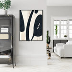 Wall Art 80cmx120cm Black Ink Black Frame Canvas - Home & Garden > Wall Art