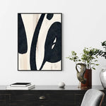 Wall Art 80cmx120cm Black Ink Black Frame Canvas - Home & Garden > Wall Art