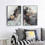 Wall Art 80cmx120cm Black Splash 2 Sets Black Frame Canvas - Home & Garden > Wall Art