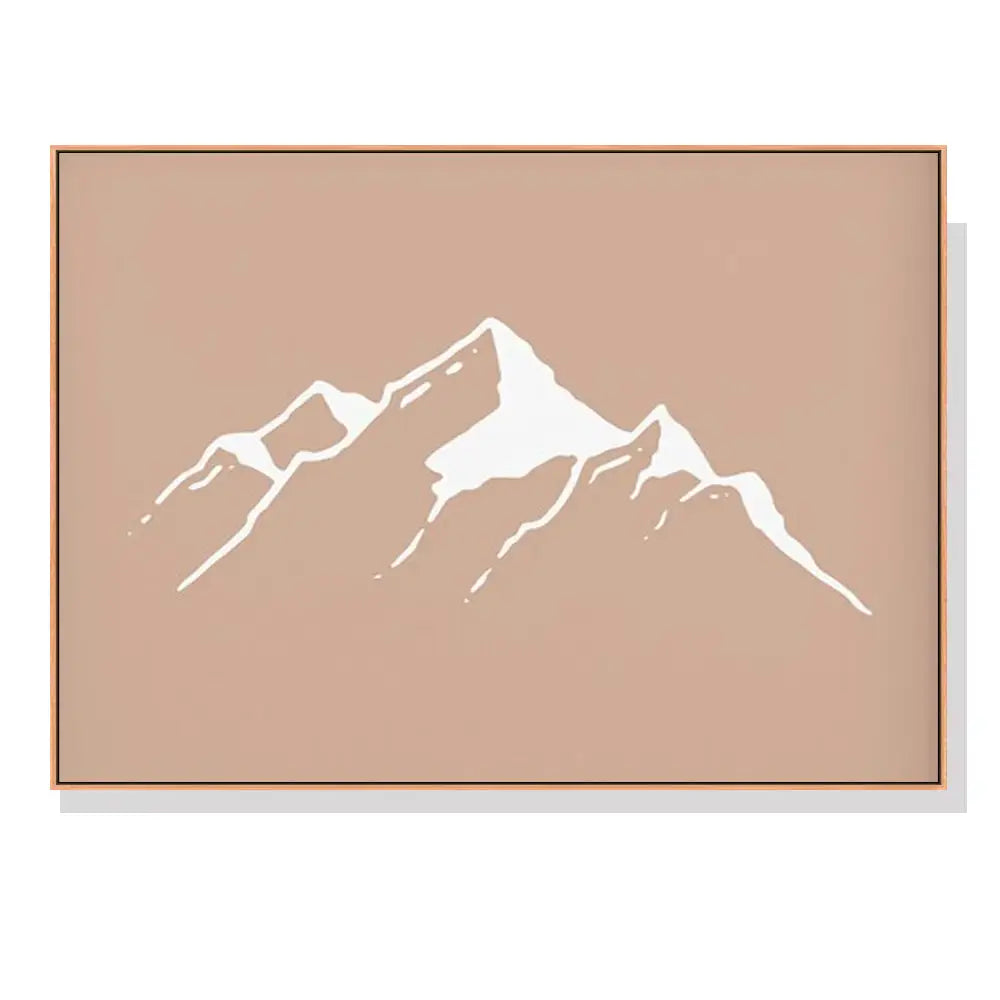 Wall Art 80cmx120cm Boho Mountain Wood Frame Canvas - Home & Garden > Wall Art