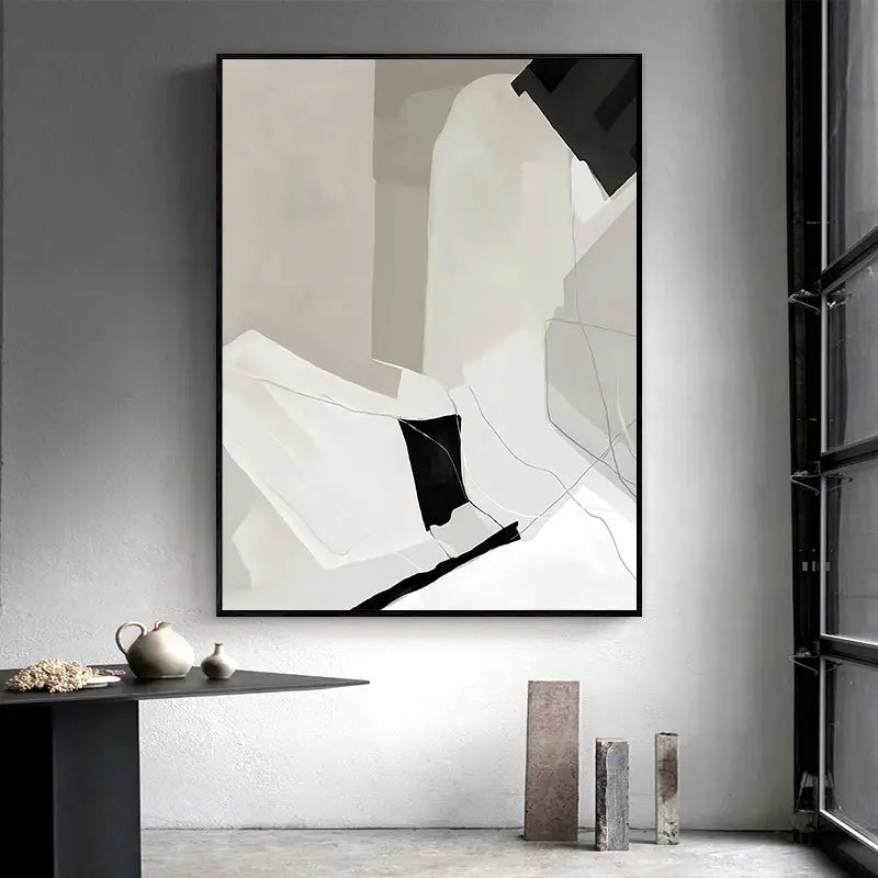 Wall Art 80cmx120cm Modern Abstract 3 Sets Black Frame Canvas - Home & Garden > Wall Art