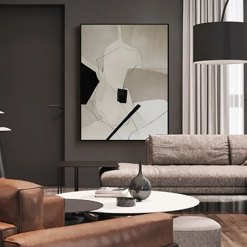 Wall Art 80cmx120cm Modern Abstract 3 Sets Black Frame Canvas - Home & Garden > Wall Art