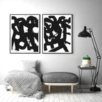 Wall Art 80cmx120cm Rock N Roll 2 Sets Black Frame Canvas - Home & Garden > Wall Art