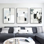 Wall Art 80cmx120cm Soft Spoken 3 Sets Black Frame Canvas - Home & Garden > Wall Art