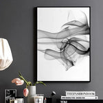 Wall Art 80cmx120cm Stylish Abstract Black 2 Sets Black Frame Canvas - Home & Garden > Wall Art