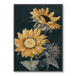 Wall Art 80cmx120cm Sunflowers Black Frame Canvas - Home & Garden > Wall Art