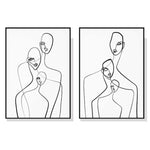 Wall Art 90cmx135cm Abstract Figures 2 Sets Black Frame Canvas - Home & Garden > Wall Art