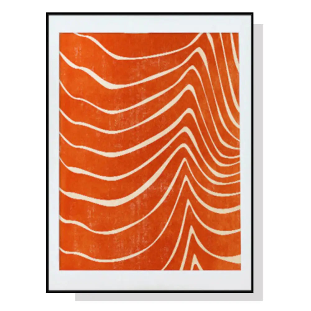 Wall Art 90cmx135cm Abstract Orange Black Frame Canvas - Home & Garden > Wall Art