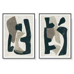 Wall Art 90cmx135cm Abstract Puzzle 2 Sets Black Frame Canvas - Home & Garden > Wall Art