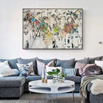 Wall Art 90cmx135cm Abstract White Dream Black Frame Canvas - Home & Garden > Wall Art