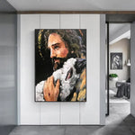 Wall Art 90cmx135cm Back In His Arms Black Frame Canvas - Home & Garden > Wall Art