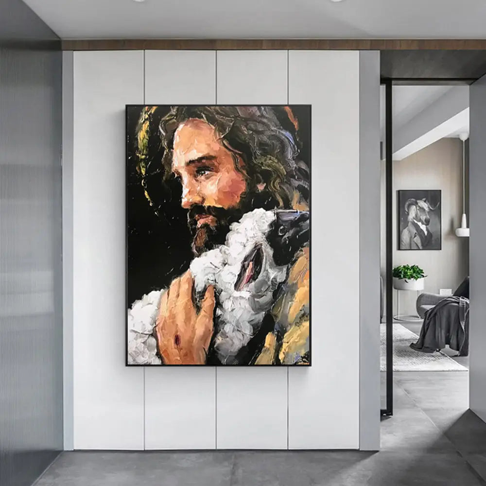 Wall Art 90cmx135cm Back In His Arms Black Frame Canvas - Home & Garden > Wall Art