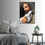 Wall Art 90cmx135cm Back In His Arms Black Frame Canvas - Home & Garden > Wall Art