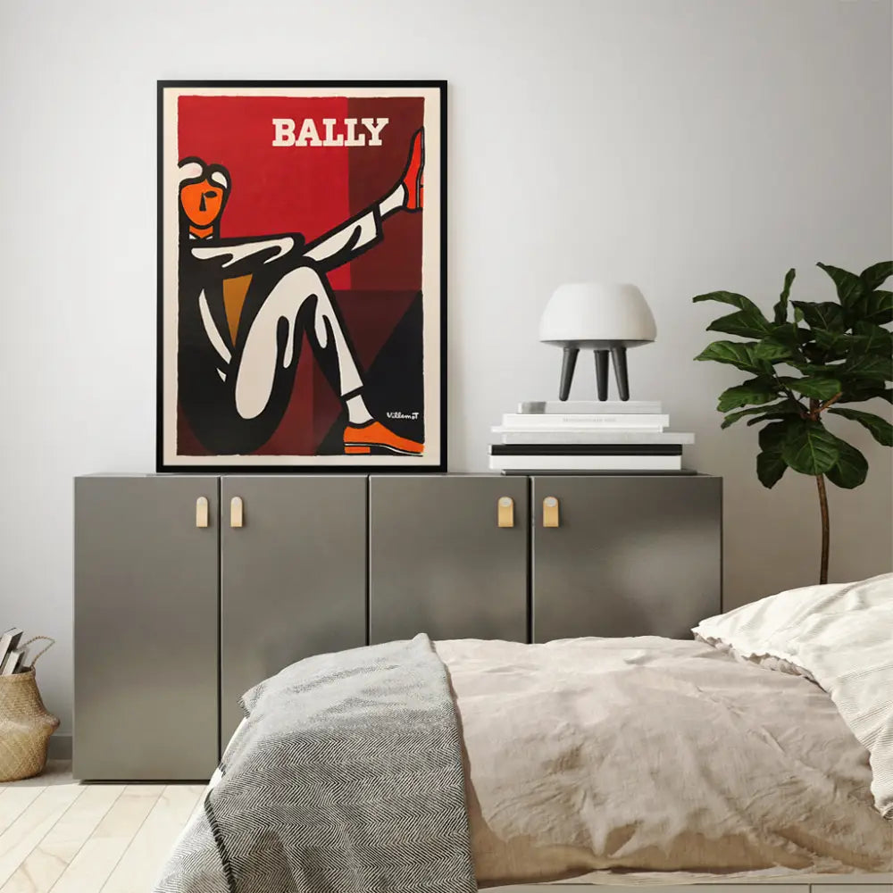Wall Art 90cmx135cm Bally Man by Villemot Black Frame Canvas - Home & Garden > Wall Art