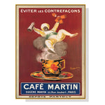 Wall Art 90cmx135cm Cafe Martin Gold Frame Canvas - Home & Garden > Wall Art