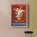 Wall Art 90cmx135cm Cafe Martin Gold Frame Canvas - Home & Garden > Wall Art