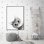 Wall Art 90cmx135cm Cat With Glasses Black Frame Canvas - Home & Garden > Wall Art