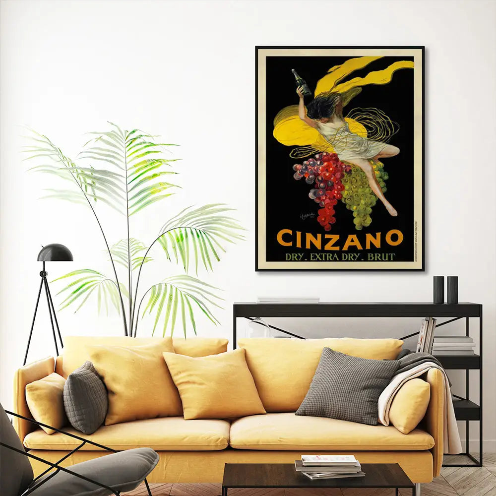 Wall Art 90cmx135cm Cinzano Black Frame Canvas - Home & Garden > Wall Art