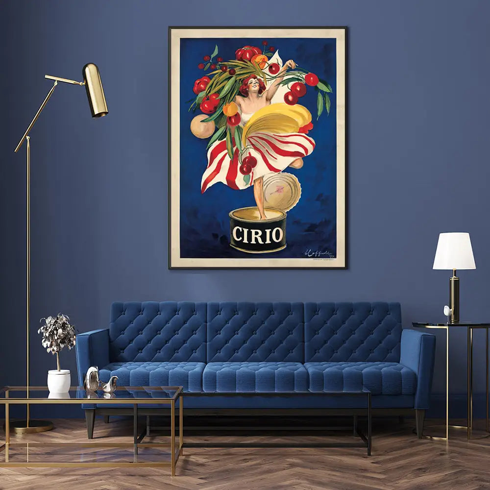 Wall Art 90cmx135cm Cirio By Leonetto Cappiello Black Frame Canvas - Home & Garden > Wall Art
