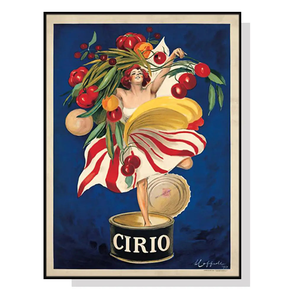 Wall Art 90cmx135cm Cirio By Leonetto Cappiello Black Frame Canvas - Home & Garden > Wall Art