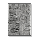 Wall Art 90cmx135cm Clustered Dots A Black Frame Canvas - Home & Garden > Wall Art