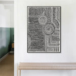 Wall Art 90cmx135cm Clustered Dots A Black Frame Canvas - Home & Garden > Wall Art