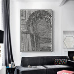 Wall Art 90cmx135cm Clustered Dots B Black Frame Canvas - Home & Garden > Wall Art