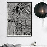 Wall Art 90cmx135cm Clustered Dots B Black Frame Canvas - Home & Garden > Wall Art
