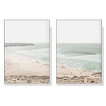 Wall Art 90cmx135cm Coastal Prints 2 Sets White Frame Canvas - Home & Garden > Wall Art