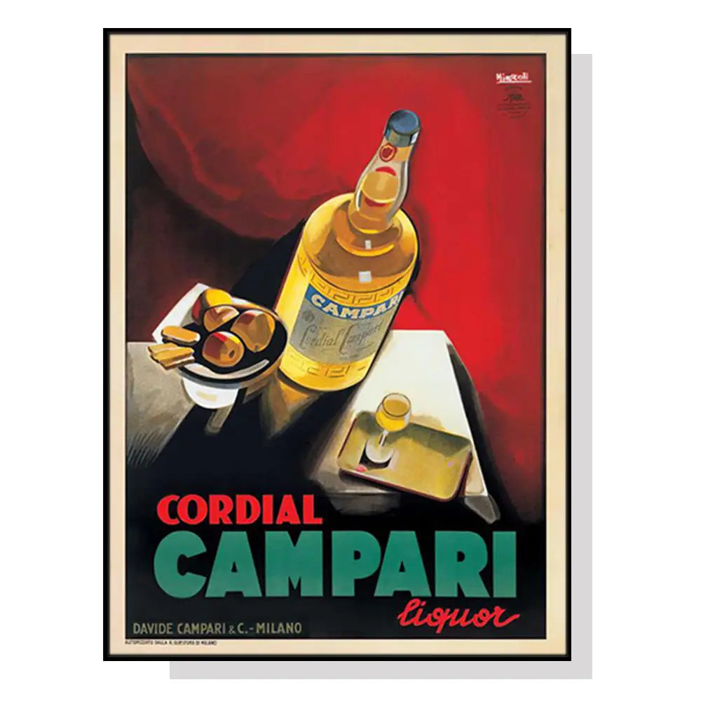 Wall Art 90cmx135cm Cordial Campari Liquor Black Frame Canvas - Home & Garden > Wall Art