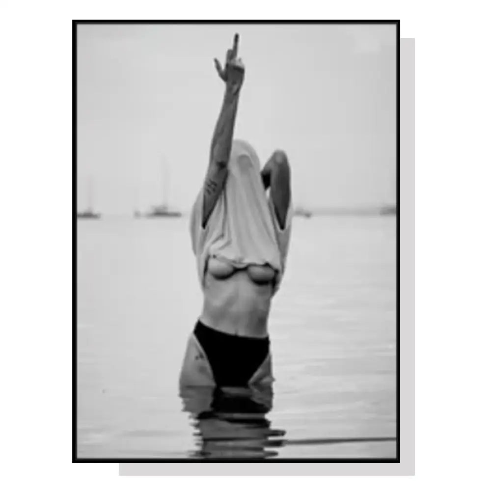 Wall Art 90cmx135cm Feminist Print Black Frame Canvas - Home & Garden > Wall Art