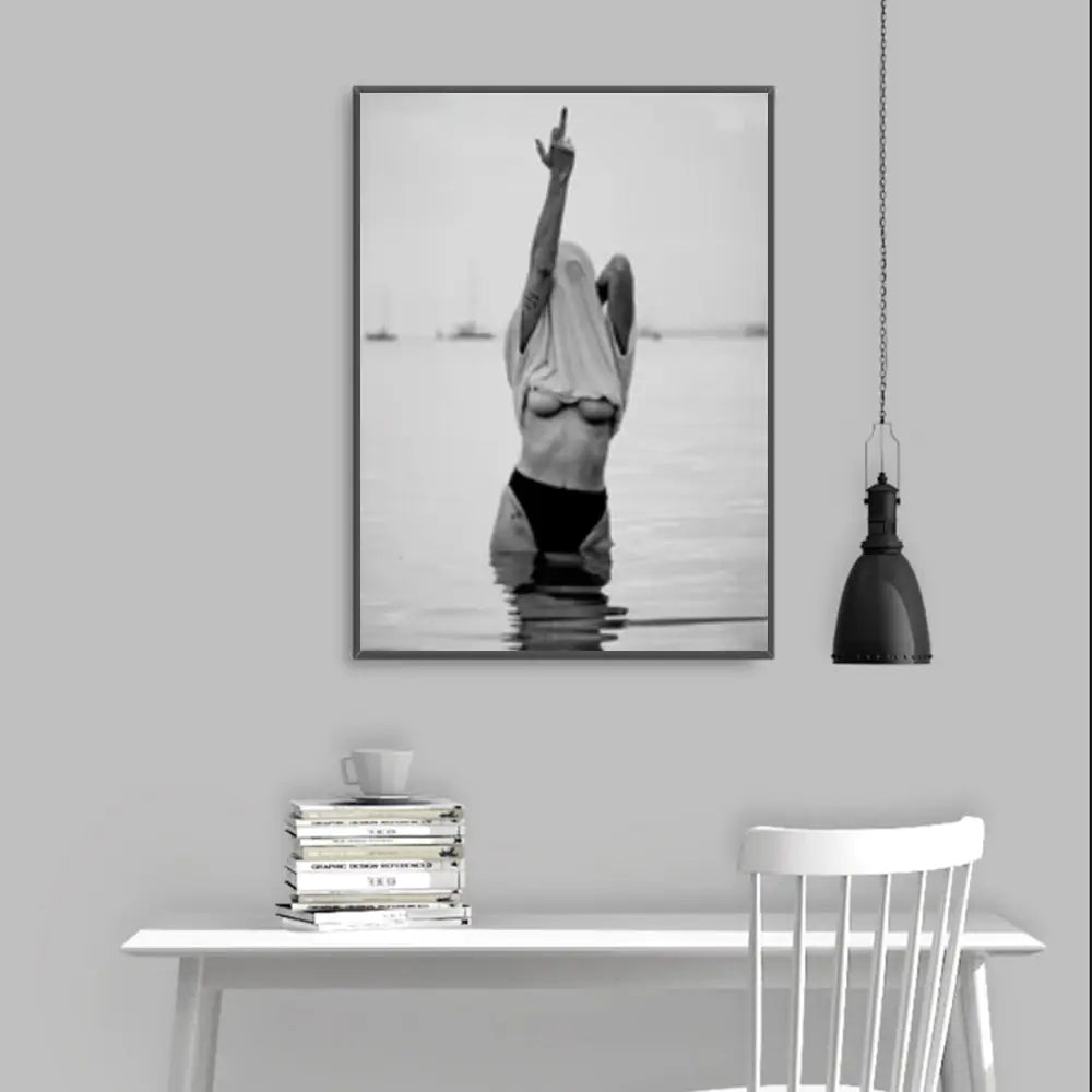 Wall Art 90cmx135cm Feminist Print Black Frame Canvas - Home & Garden > Wall Art