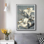 Wall Art 90cmx135cm Floral Lily II Black Frame Canvas - Home & Garden > Wall Art