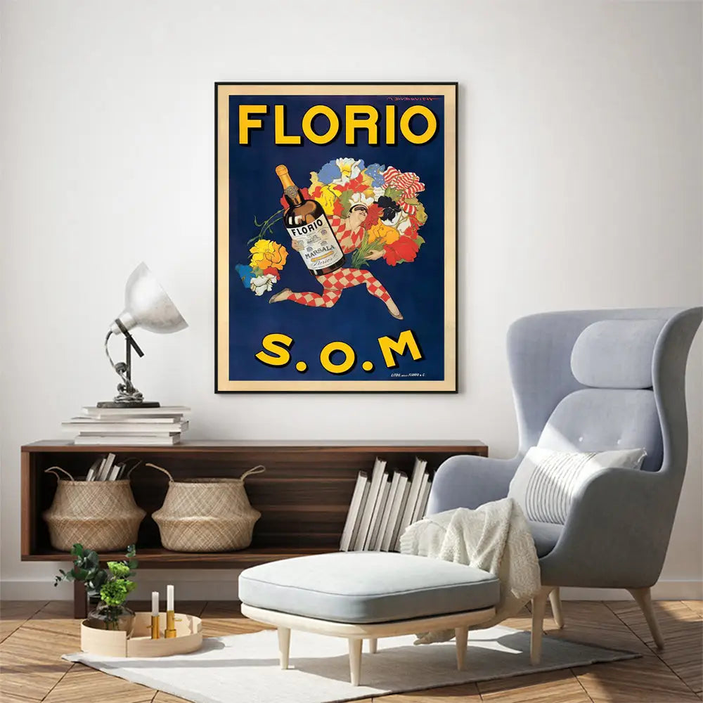 Wall Art 90cmx135cm Florio S.O.M Black Frame Canvas - Home & Garden > Wall Art