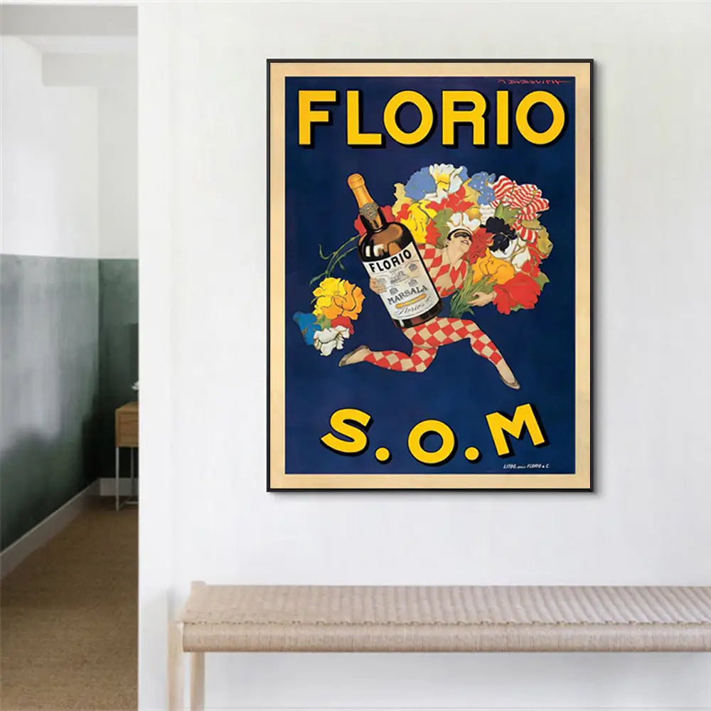 Wall Art 90cmx135cm Florio S.O.M Black Frame Canvas - Home & Garden > Wall Art