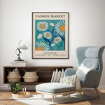 Wall Art 90cmx135cm Flower Market Athens Black Frame Canvas - Home & Garden > Wall Art