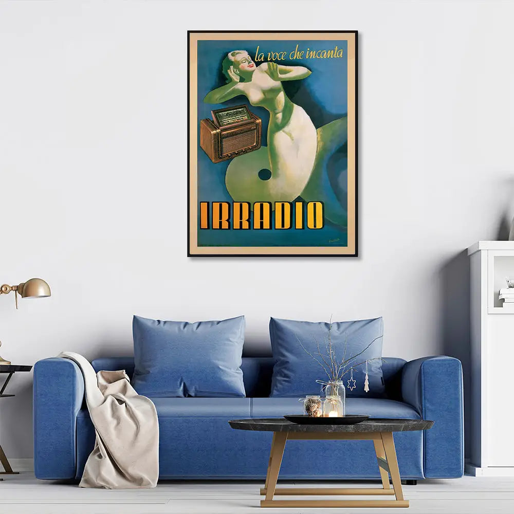Wall Art 90cmx135cm Irradio Cinzano Black Frame Canvas - Home & Garden > Wall Art