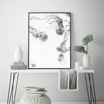 Wall Art 90cmx135cm Jellyfish Black Frame Canvas - Home & Garden > Wall Art