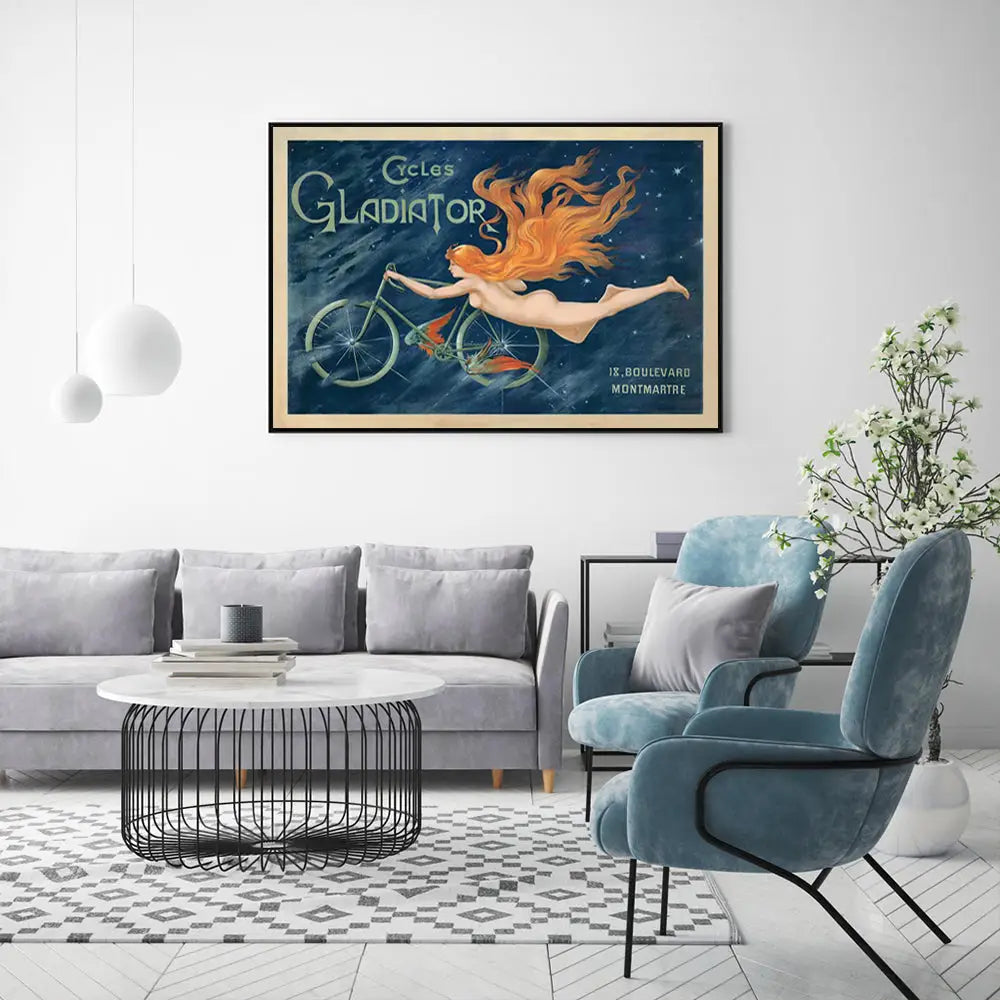 Wall Art 90cmx135cm Marchio Art Cycles Gladiator Black Frame Canvas - Home & Garden > Wall Art