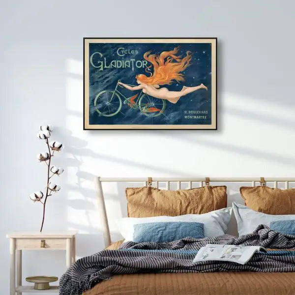 Wall Art 90cmx135cm Marchio Art Cycles Gladiator Black Frame Canvas - Home & Garden > Wall Art