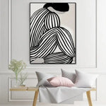 Wall Art 90cmx135cm Mid Century Figure Black Frame Canvas - Home & Garden > Wall Art