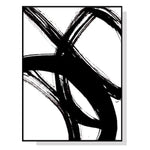 Wall Art 90cmx135cm Minimalist Black Artwork Black Frame Canvas - Home & Garden > Wall Art