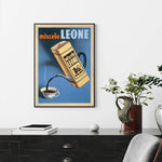 Wall Art 90cmx135cm Miscela Leone 1950 Black Frame Canvas - Home & Garden > Wall Art
