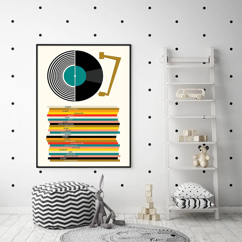 Wall Art 90cmx135cm Music Black Frame Canvas - Home & Garden > Wall Art