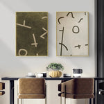 Wall Art 90cmx135cm Neutral Composition 2 Sets Gold Frame Canvas - Home & Garden > Wall Art