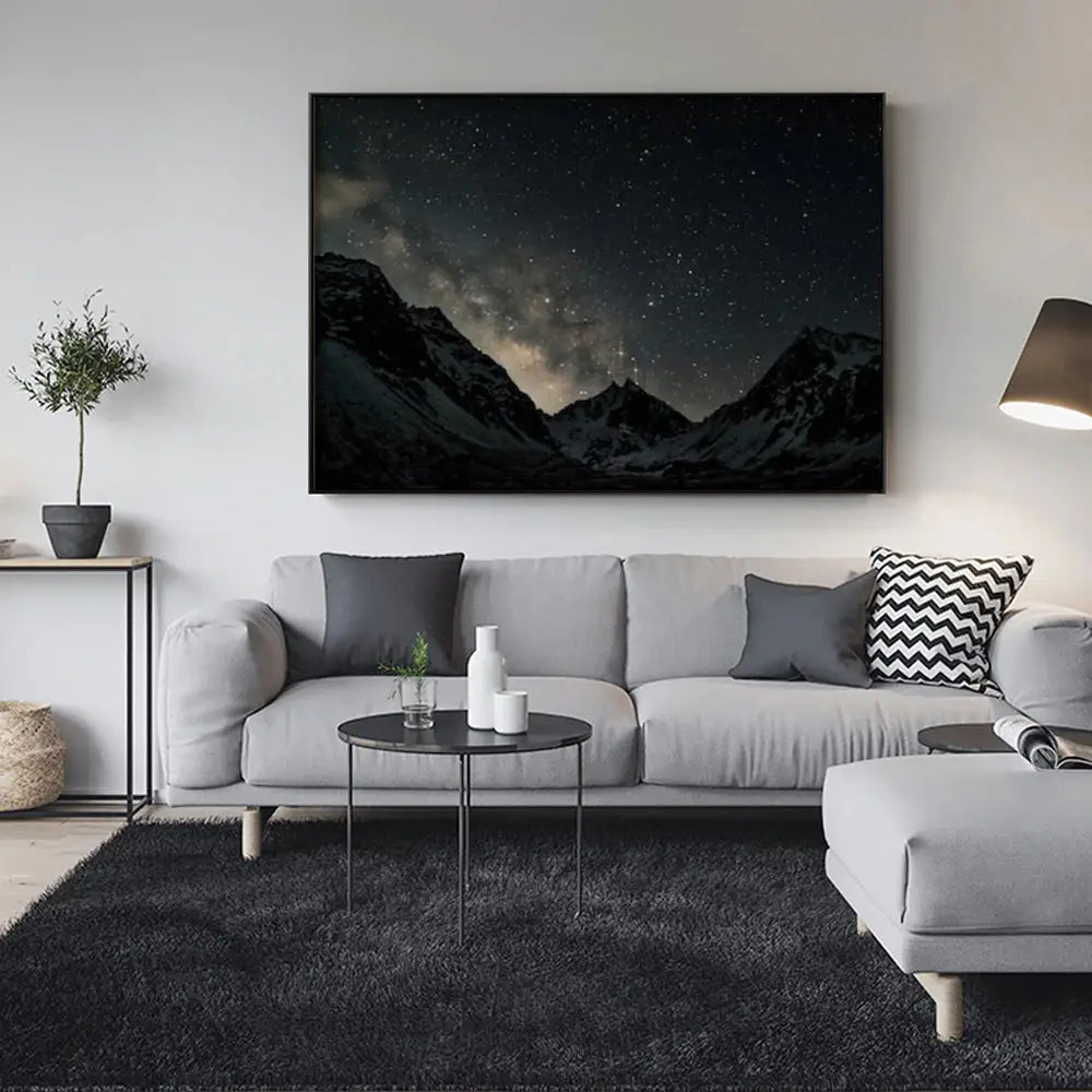 Wall Art 90cmx135cm Night Court Black Frame Canvas - Home & Garden > Wall Art