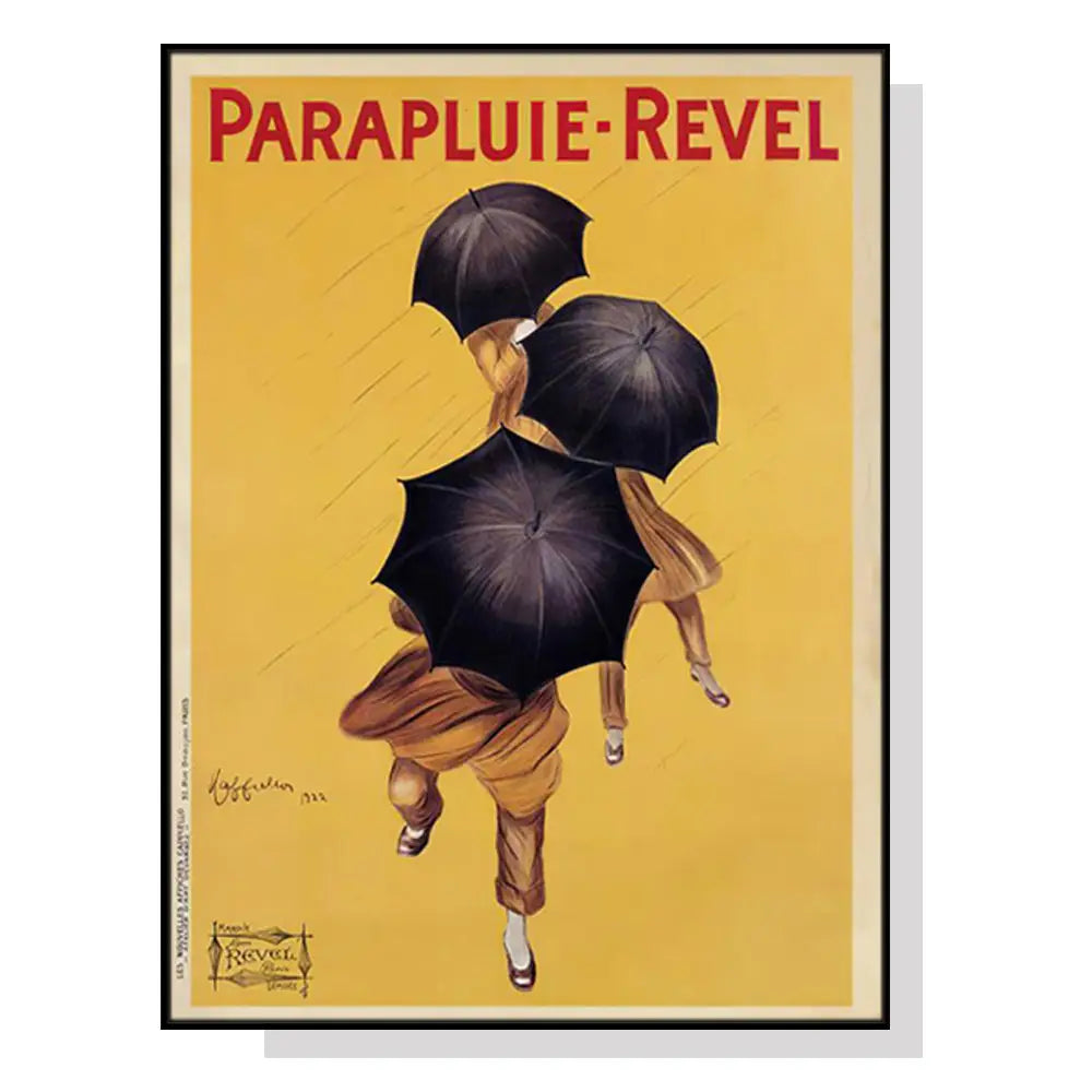 Wall Art 90cmx135cm Parapluie Revel Black Frame Canvas - Home & Garden > Wall Art